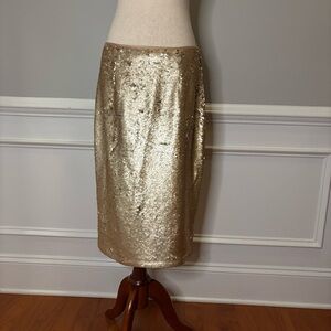Eliza J gold sequin midi skirt - Size 10